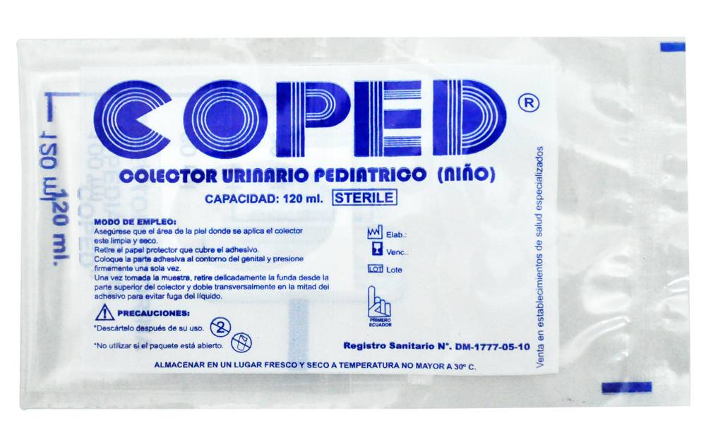 COPED RECOLECTOR URINARIO PED NINO PAQ*1
