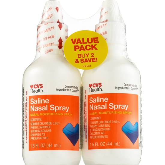 CVS Health Saline Nasal Spray Twin Pack, 2 1.5 OZ bottles