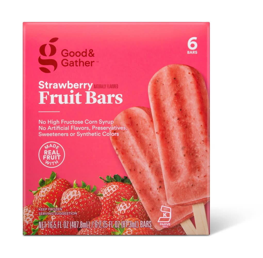 Good & Gather Fruit Bars, Strawberry (6 x 2.75 fl oz)