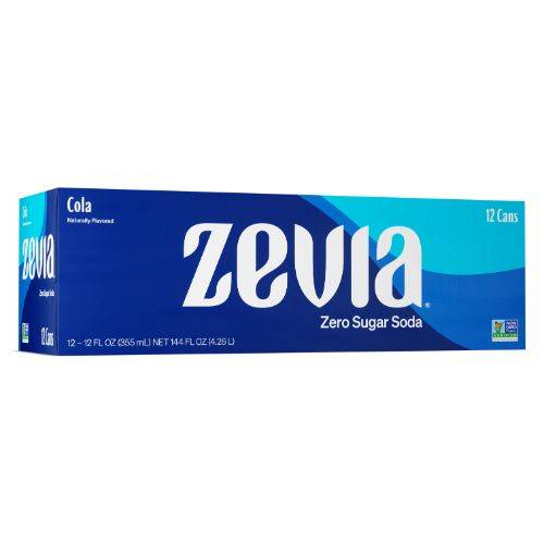 Zevia Cola Zero Calorie Soda 12 Pack