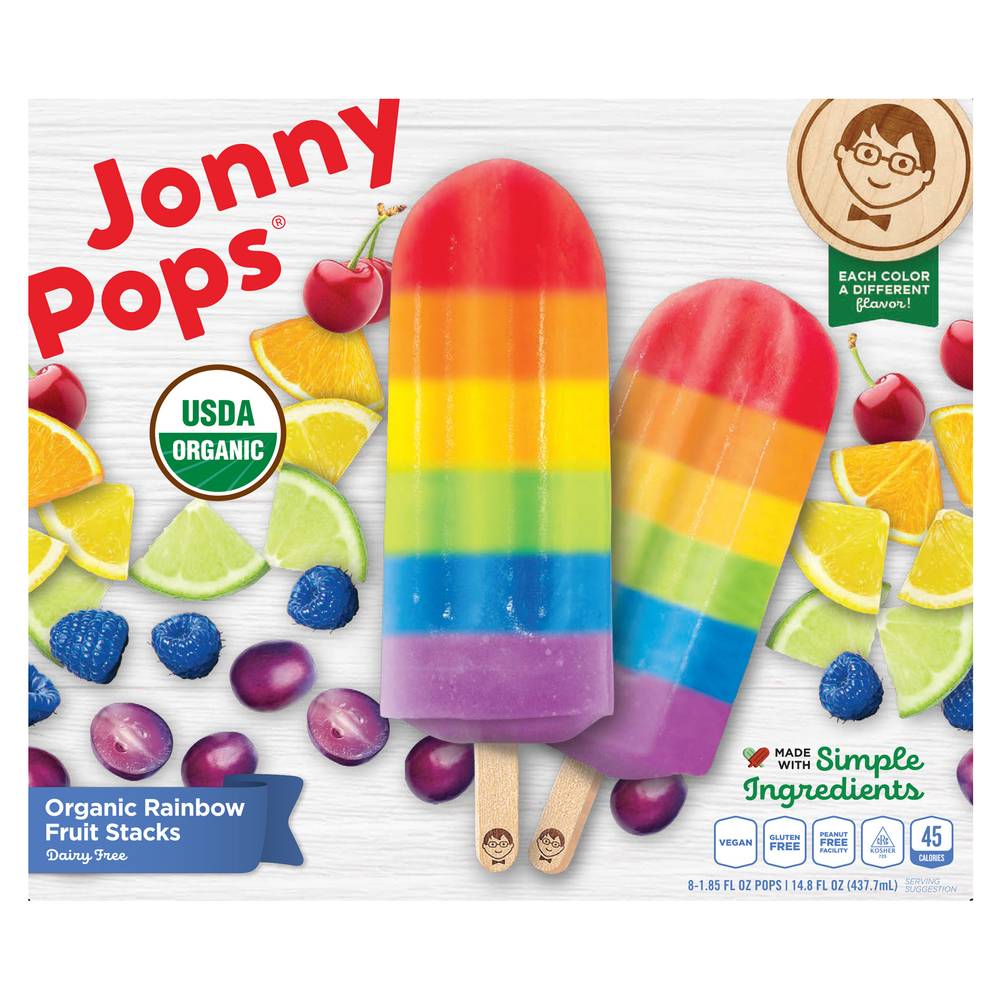 JonnyPops Organic Rainbow Ice Pops (14.8 fl oz)