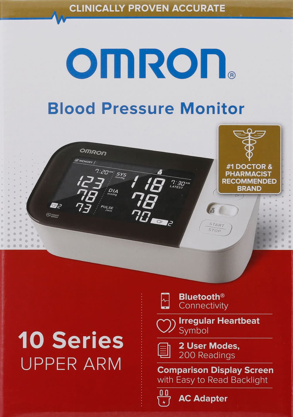 OMRON Upper Arm Blood Pressure Monitor 10 Series, Black