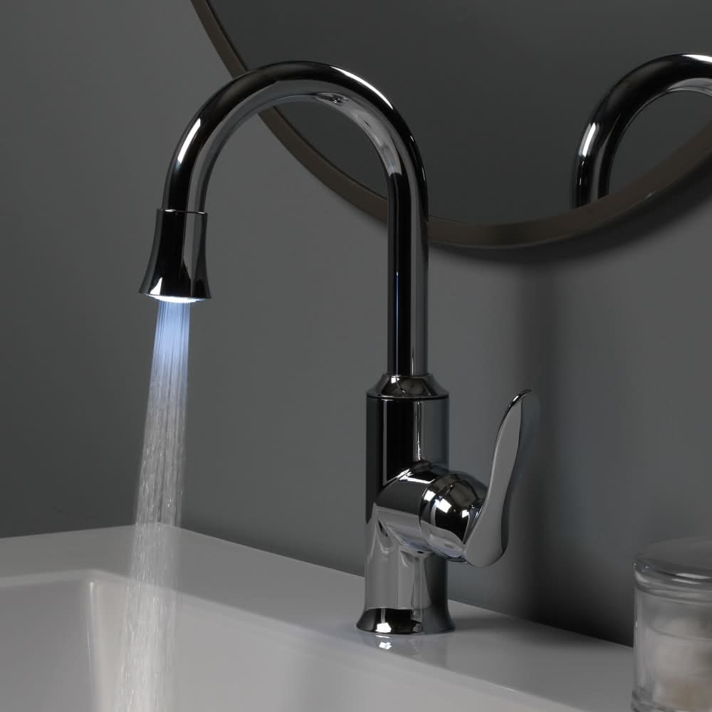 allen + roth Brookes Chrome 4-in centerset 1-handle WaterSense High-arc Residential Handle Bathroom Sink Faucet with Drain with Deck Plate