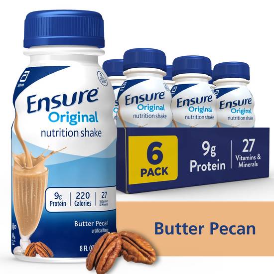 Ensure Original Nutrition Shake Butter Pecan Ready-to-Drink 8 fl oz, 6CT