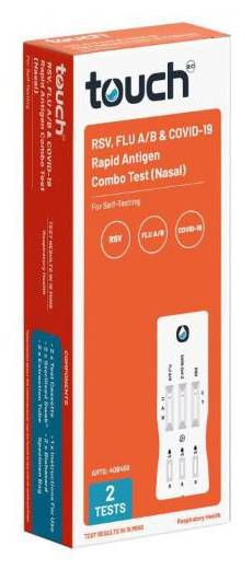 TouchBio Rsv- Flu A/B- Covid 19 3 in 1 Home Test Kit (2 pack)