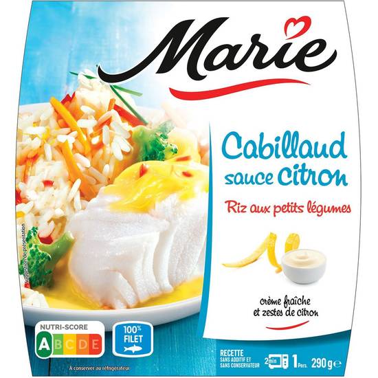 Cabillaud Sauce Citron et Riz aux Petits Légumes 290g - Marie