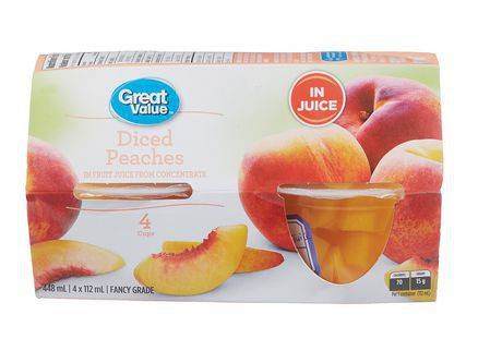 Pêches en dés (4 x 112 ml) - great value diced peaches (4 x 112 ml)