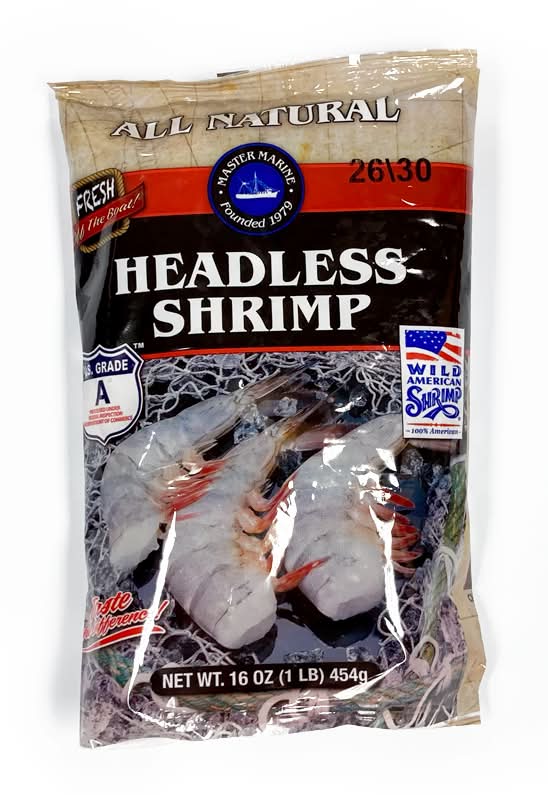 Master Marine Wild American Headless Shrimp (16 oz, 26 ct)