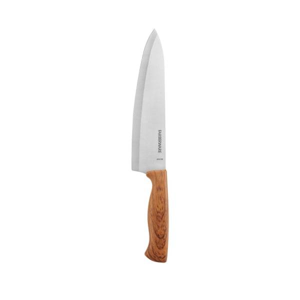 Farberware Classic 8in Chef Knife-Faux Pecan Handle