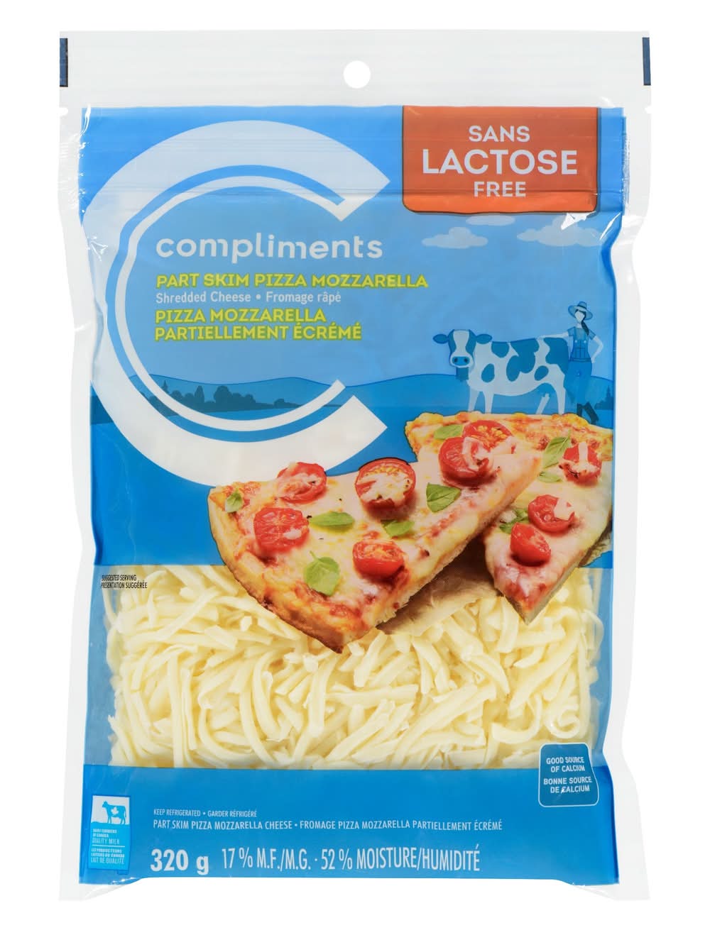 Compliments fromage râpé mozzarella pour pizza - shredded mozzarella cheese for pizza