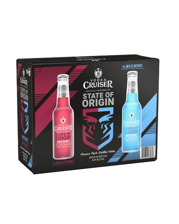 Vodka Cruiser State of Origin Mixed Pack 4.6 percent  10x275mL