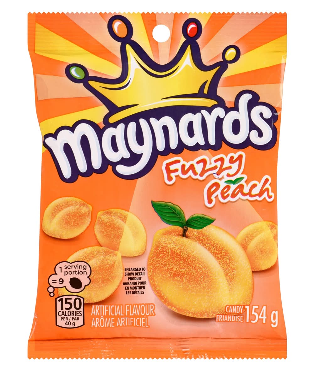 Maynards Bassetts Fuzzy Gummy Candy, Peach (154 g)