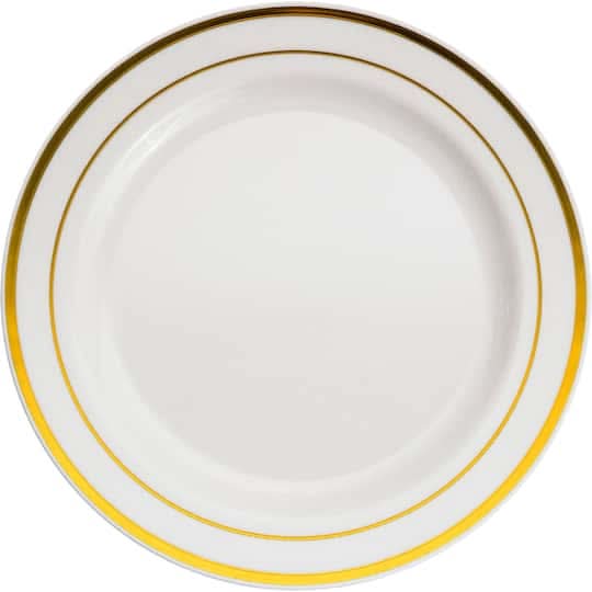 Celebrate It Round Lunch Plates With Gold Trim, 7.5" (10 ct)