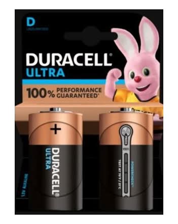 Duracell Batteries, Alkaline, D, 1.5 V - 2 CT