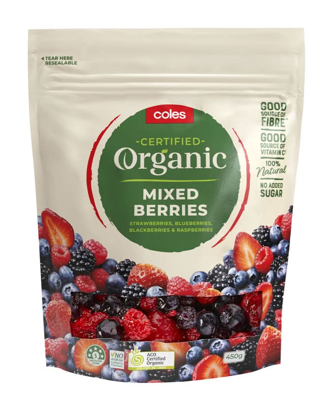 Coles Frozen Organic Mixed Berries
