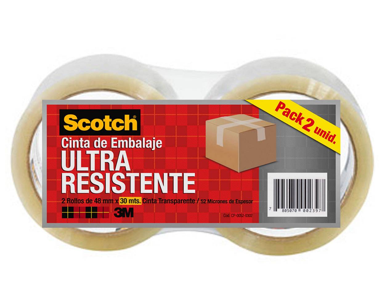 Scotch pack cinta de embalaje ultra resistente (2 x 30 mt)