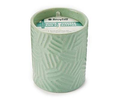Lavender Eucalyptus Green Abstract Ceramic Jar Candle, 13 oz.