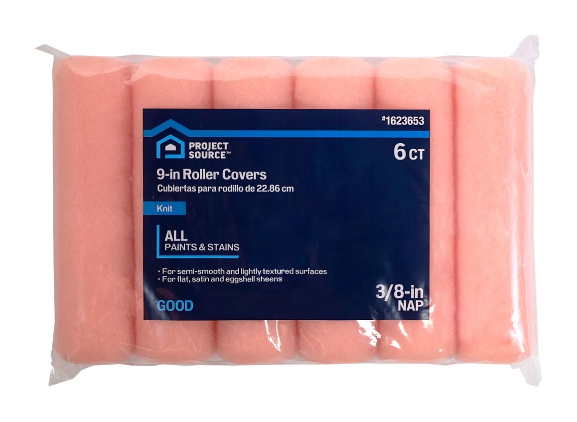 Project Source 6 -Pack 9-in x 3/8-in Nap Standard Knit Paint Roller Cover