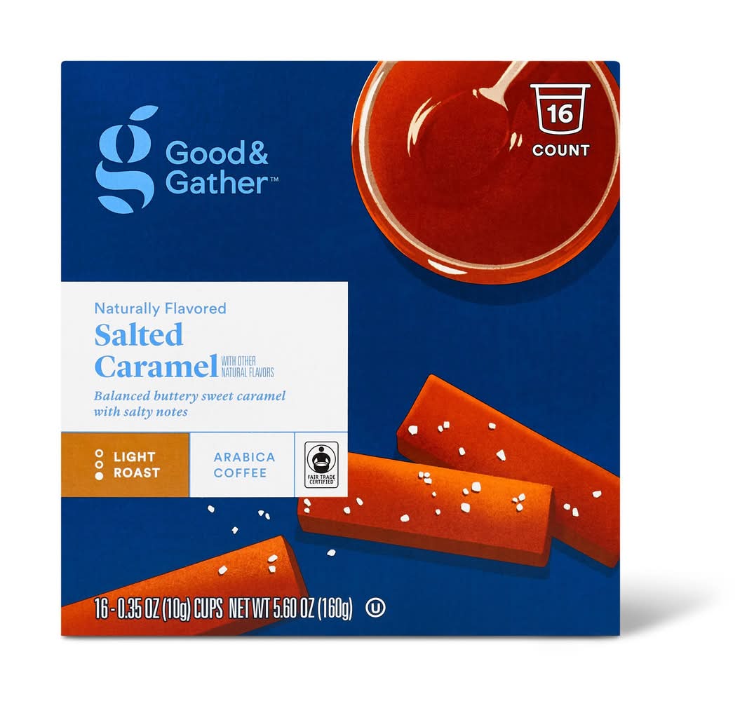 Good & Gather Light Roast Coffee Pods, Salted Caramel (16 x 0.35 oz)