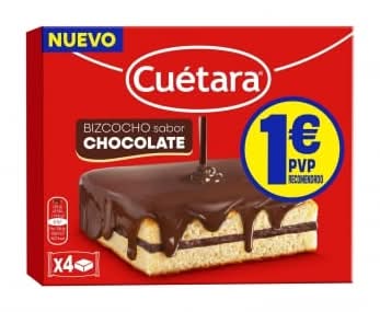 Sándwich de Bizcocho sabor chocolate Cuétara 112 g.