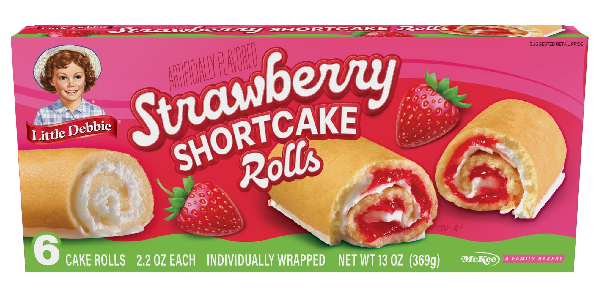 Little Debbie Short Cake Rolls, Strawberry (13 oz, 6 ct)