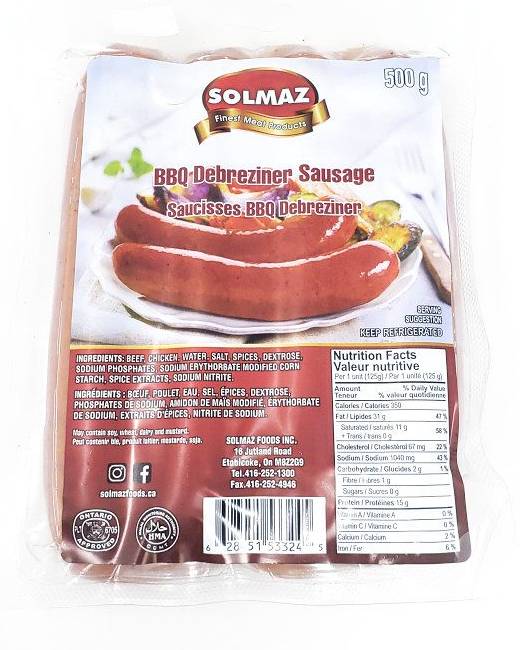 Solmaz BBQ Debreziner Sausage 500g