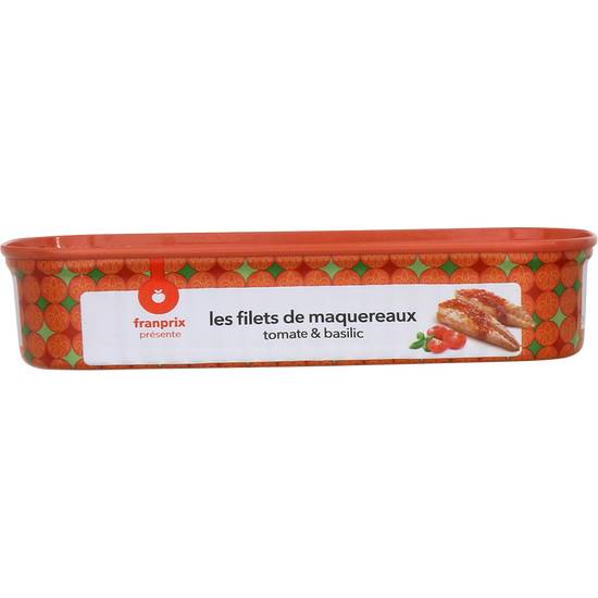 Filets de maquereaux tomate et basilic franprix 169g