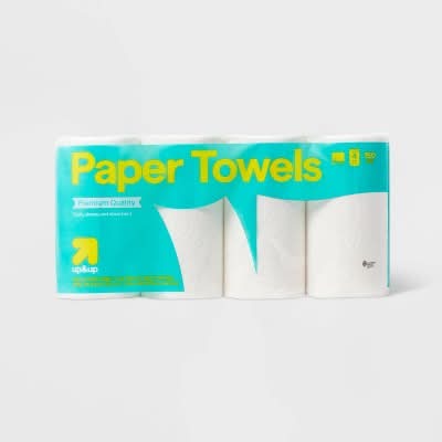 up&up Premium Quality Paper Towels, 270.4 sq ft, White (4 ct)