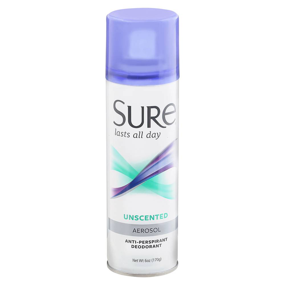 Sure All Day Unscented Aerosol Anti-Perspirant Deodorant (6 oz)