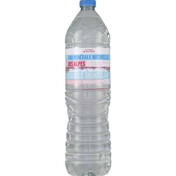 Monoprix Eau Minerale Des Alpes Source Montclar La Bouteilles De 1,5 L