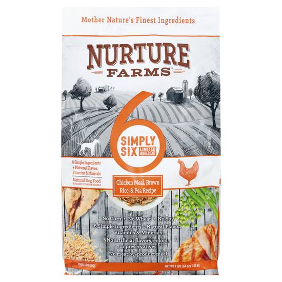 Nurture Farms Simply Six Natural Brown Rice Pea Dog Food