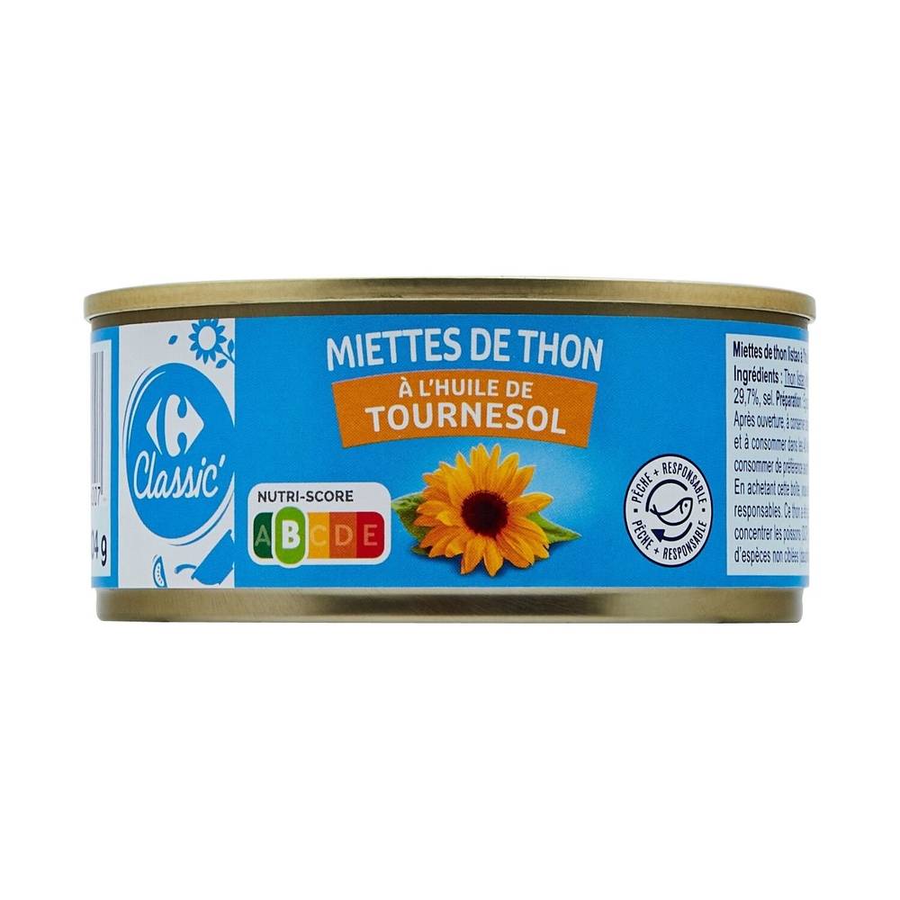 Carrefour - Miettes de thon à l'huile de tournesol (150g)