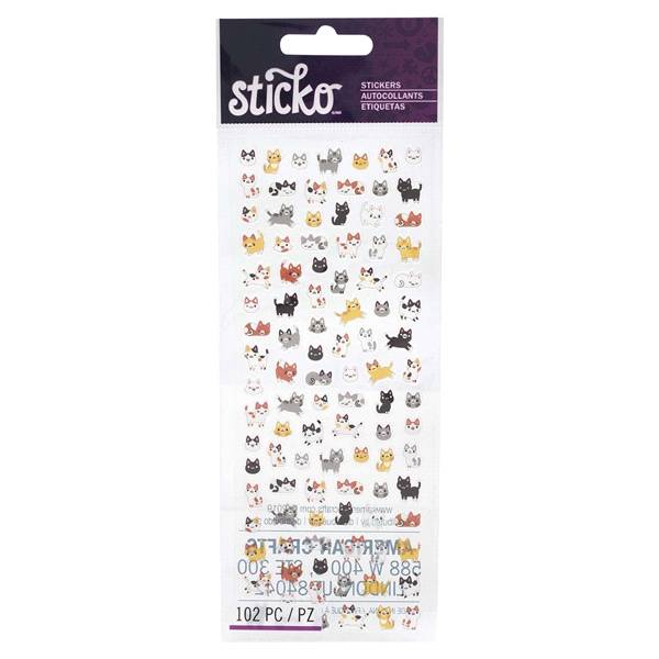 Sticko Stickers, Tiny Cats, 102 pc