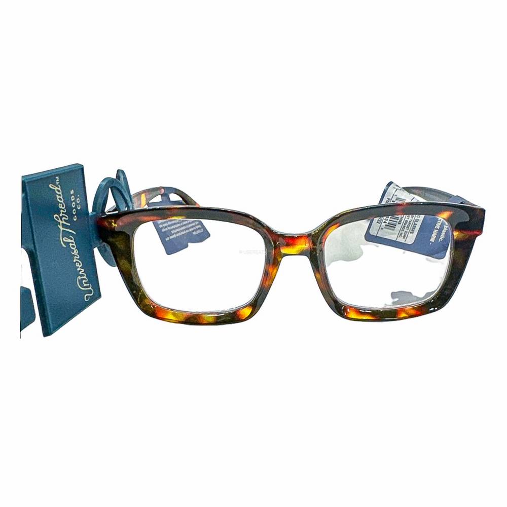 Universal Thread Plastic Blue Light Filtering Reading Glasses (dark brown )