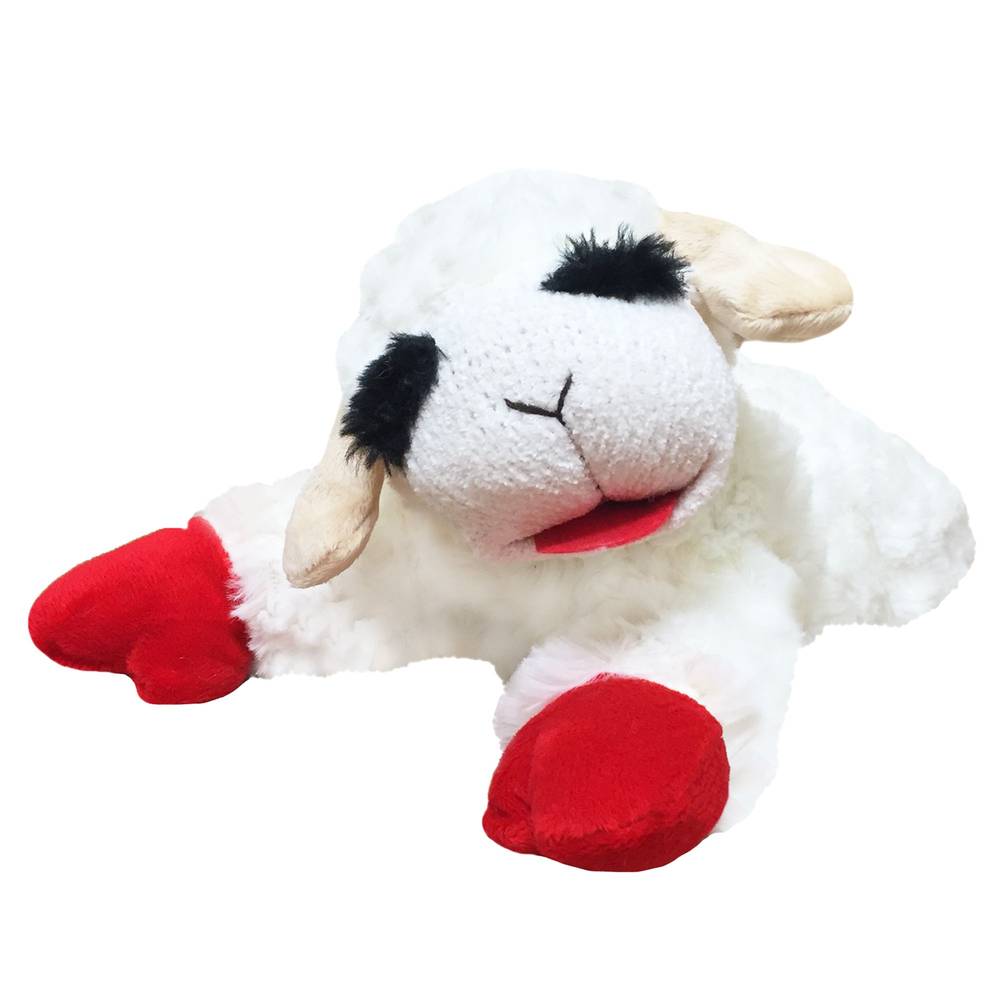 Multipet® Lamb Chop Dog Toy - Squeaker, Plush (Color: White, Size: Large)