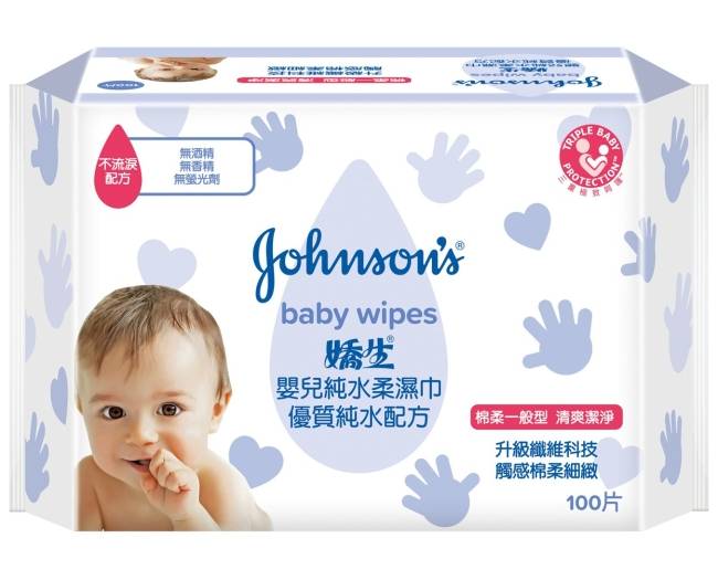 嬌生嬰兒純水柔濕巾一般型100片【全新升級】