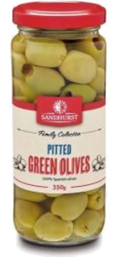 Sandhurst Olives Green Pitted (350g)