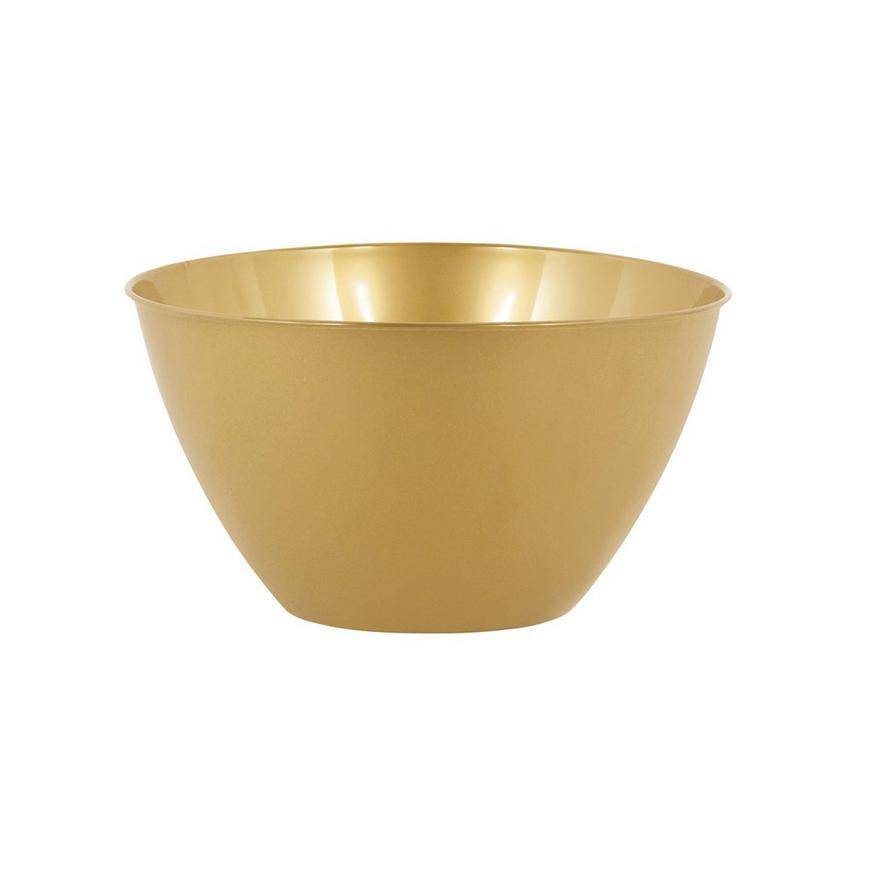 Small Gold Plastic Bowl, 5.5in, 24oz