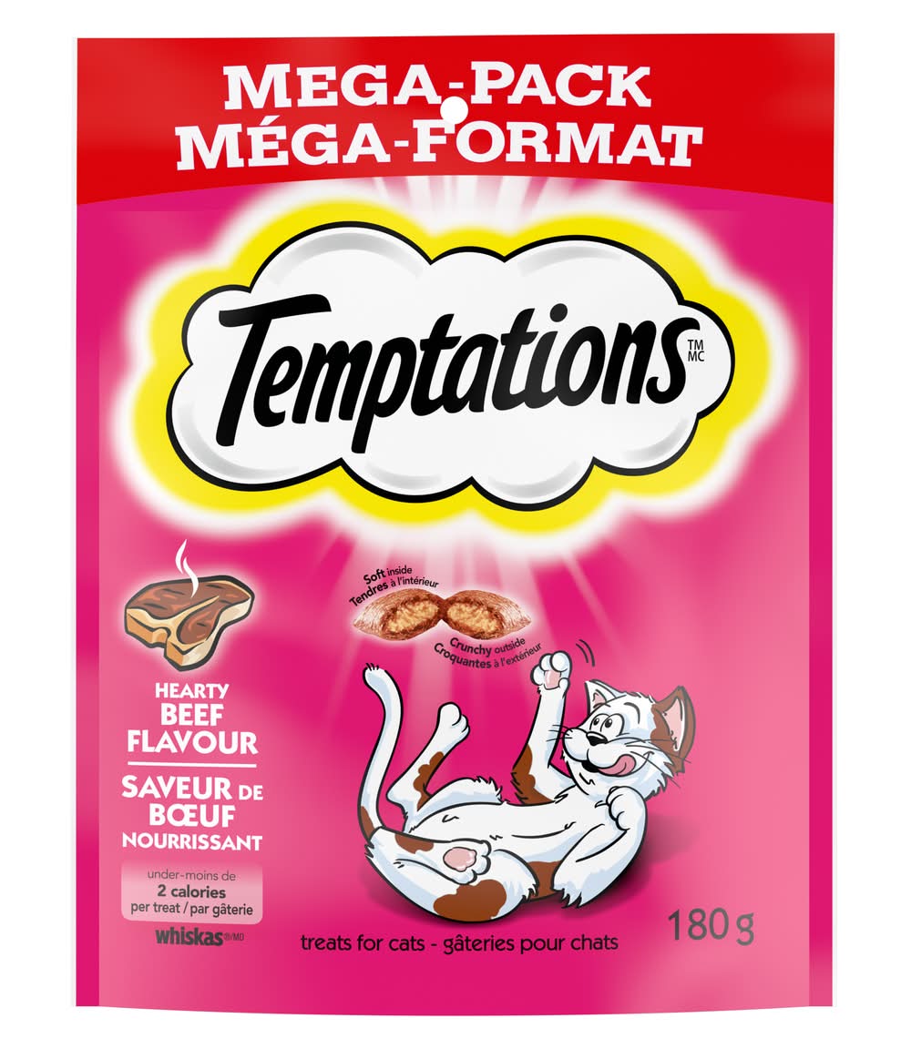 Whiskas Temptations Hearty Beef Flavour Treats For Cats (0.18 kg)