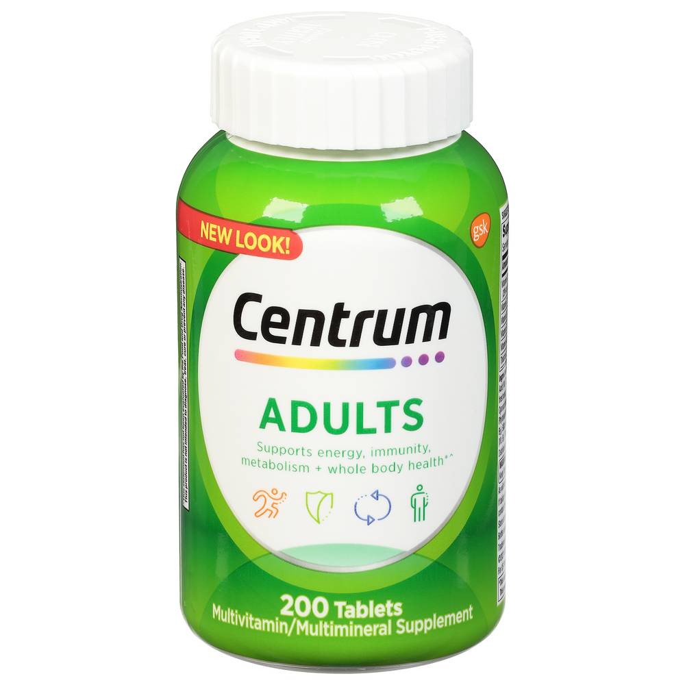 Centrum Adults Tablets Multivitamin/Multimineral Supplement (200 ct)