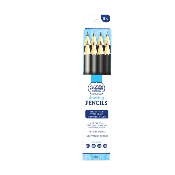 Artskills Premium Drawing Pencils 2.5 mm 2b/2h/6b/hb Hardness Black (8 ct)