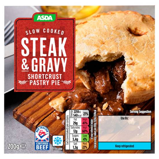 Asda Slow Cooked Steak & Gravy Shortcrust Pastry Pie 200g