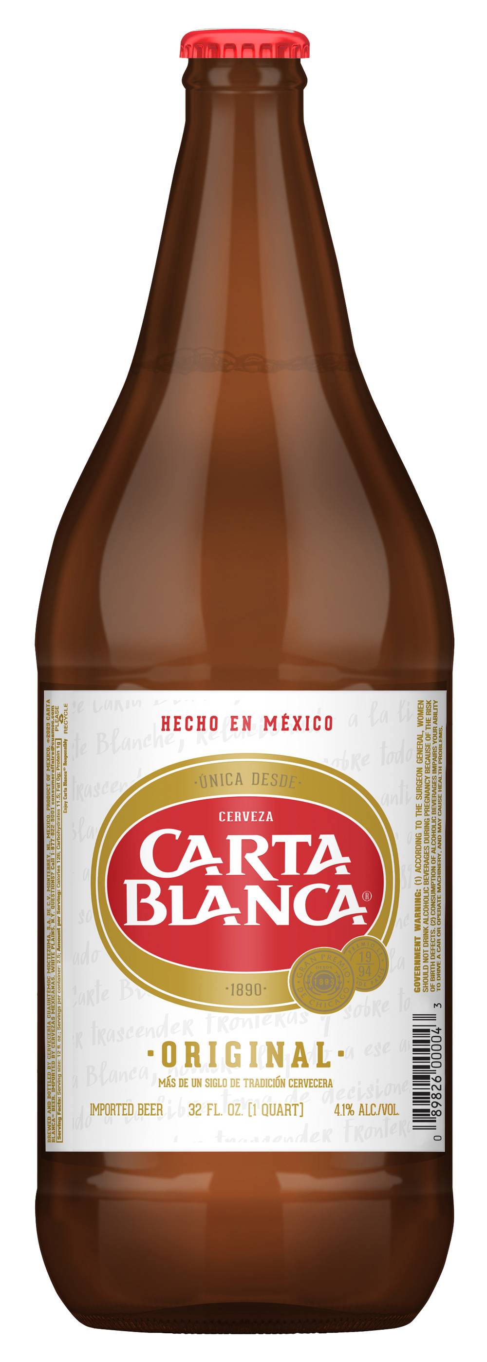 Carta blanca Original Lager Beer (32 fl oz)