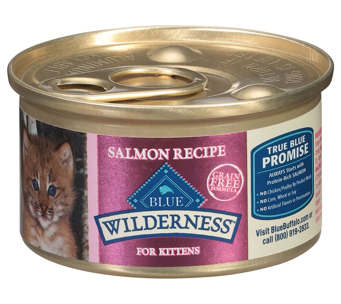 Blue Buffalo Grain Free Wilderness Salmon Recipe Kittens Food (3 oz)