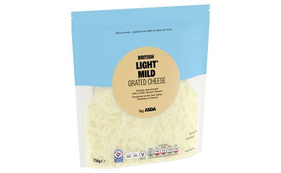 Asda 30% Less Fat Mild Grated British Cheese 250g