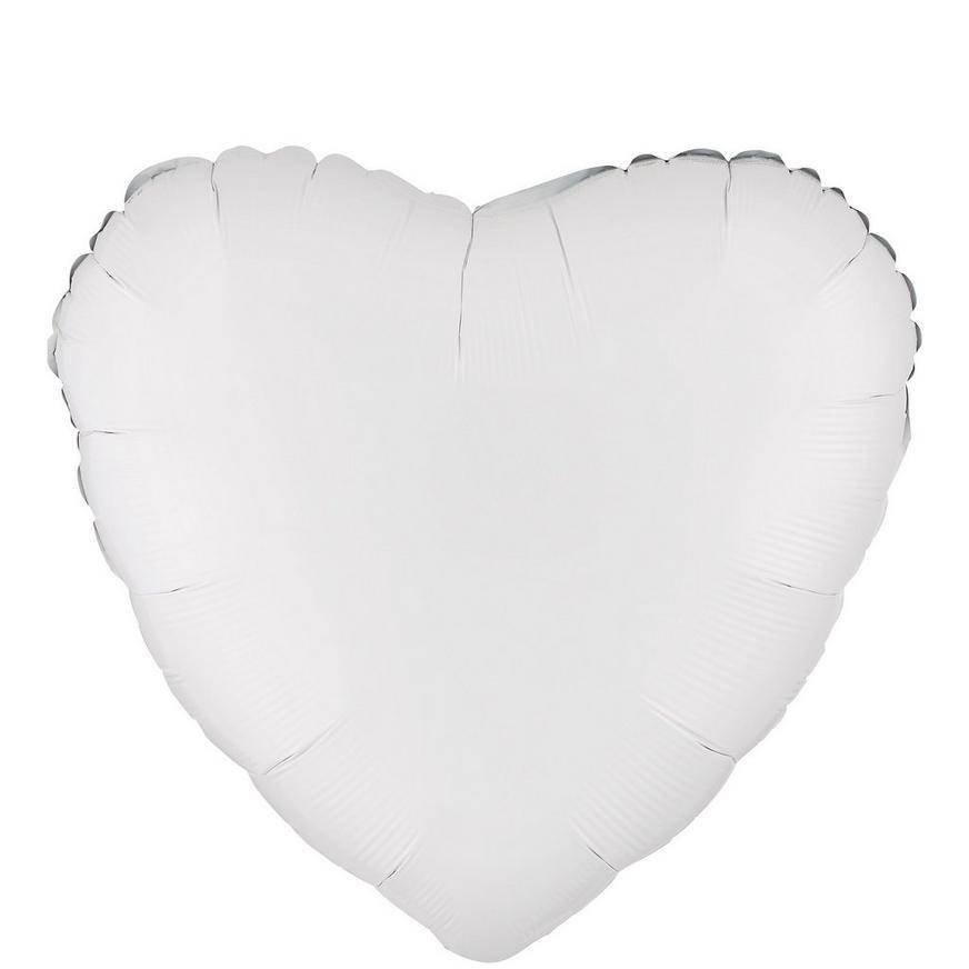 Party City Uninflated Heart Foil Balloon ( white )