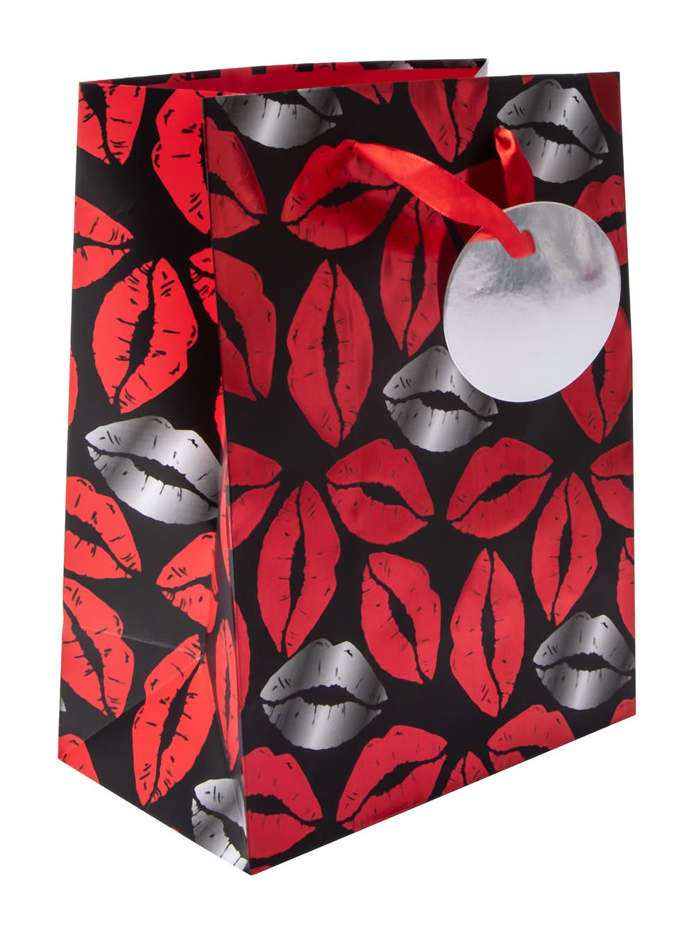 Printed Gift Bags Red/Silver Lips