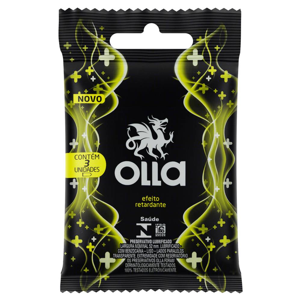 Olla preservativo lubrificado masculino prolong (3 un)