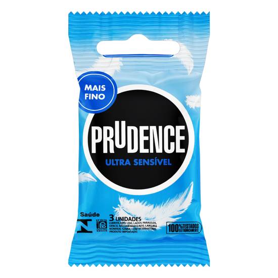 Prudence preservativo masculino lubrificado ultra sensível (3 un)