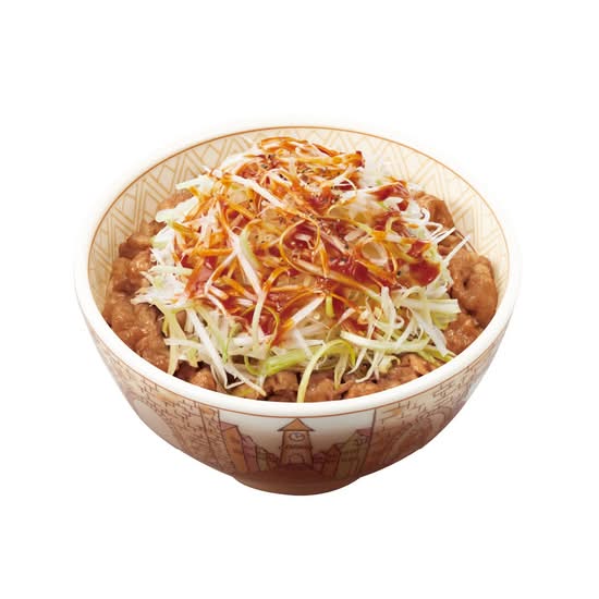 赤だれ白髪ねぎ牛丼Shredded Leek Gyudon with Spicy Red Sauce
